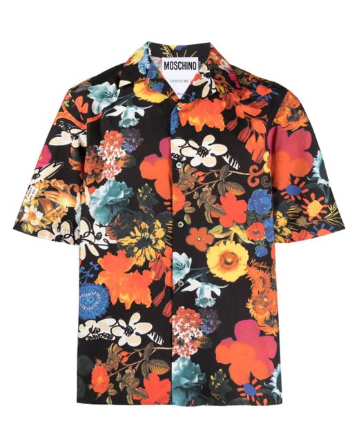 Moschino allover floral-print short-sleeve shirt