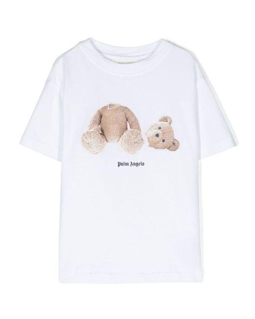 Palm Angels Kids bear-motif T-shirt