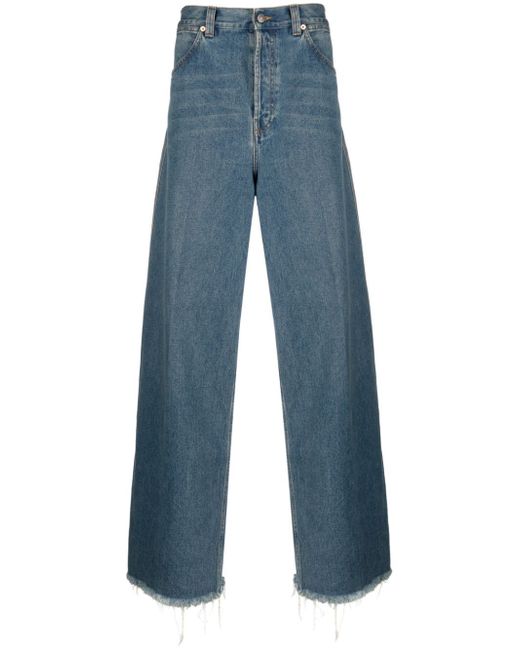 Gucci logo-patch cotton wide-leg jeans