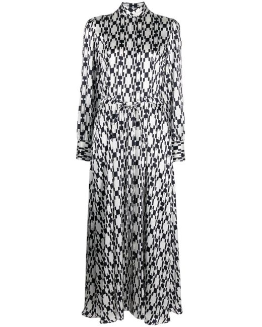 Kiton geometric-print midi dress