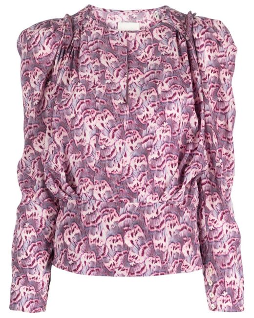 Isabel Marant graphic-print silk-blend blouse