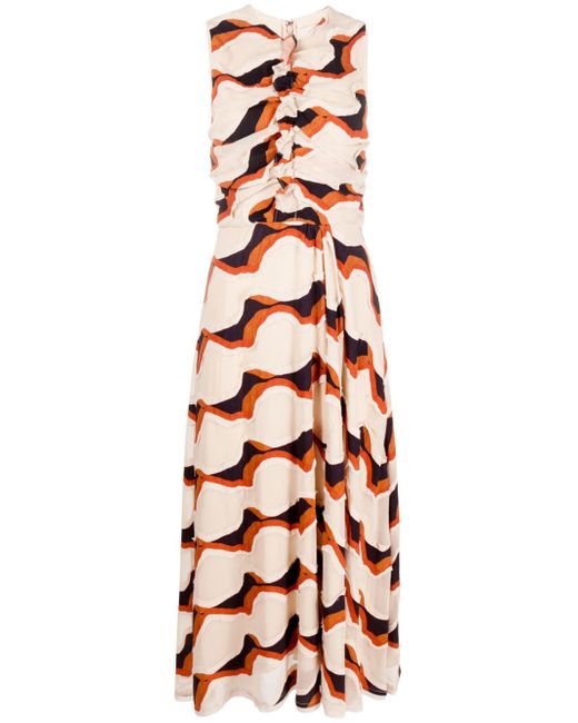 Ulla Johnson geometric-pattern print draped dress