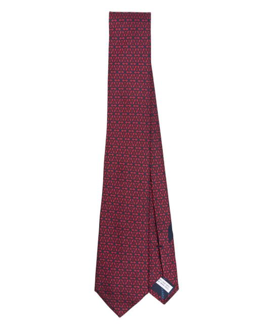 Ferragamo geometric patterned-jacquard tie