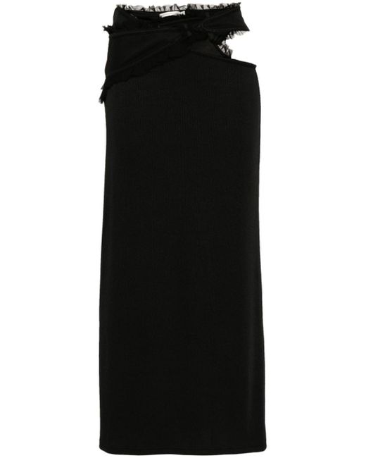 Christopher Esber feather-trim cut-out maxi skirt