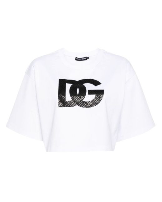 Dolce & Gabbana logo-print cropped T-shirt