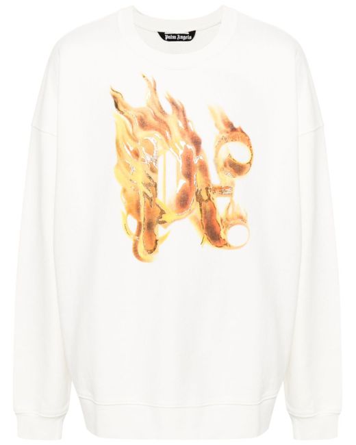 Palm Angels logo-flame print sweatshirt