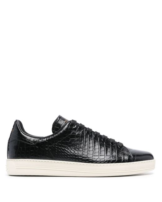 Tom Ford crocodile-embossed leather sneakers