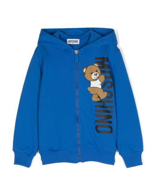 Moschino Kids Teddy-Bear-motif zipped hoodie