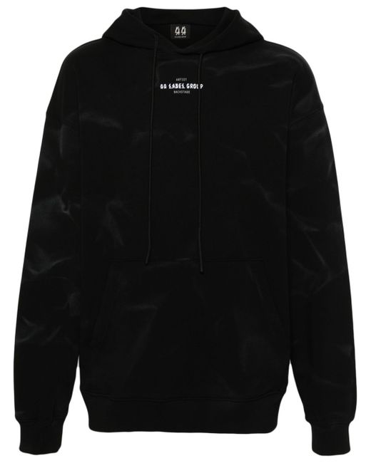 44 Label Group logo-print faded-effect hoodie