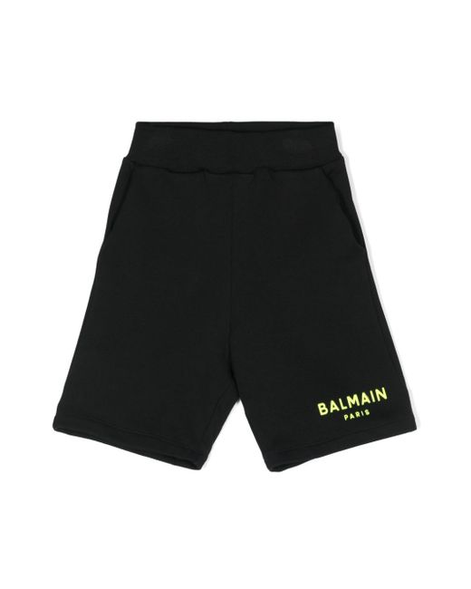 Balmain Kids appliqué-logo shorts