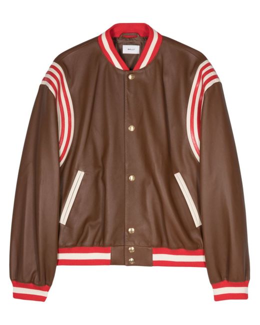 Bally striped buttoned leather jacket