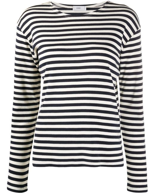 Closed striped long-sleeved T-shirt