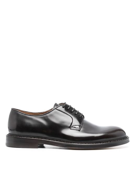 Doucal's round-toe patent-leather derby shoes