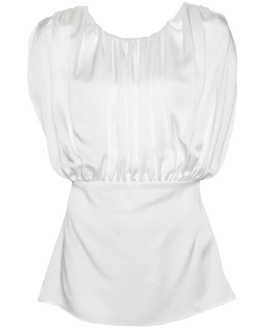 Jil Sander ruched-detailed sleeveless blouse