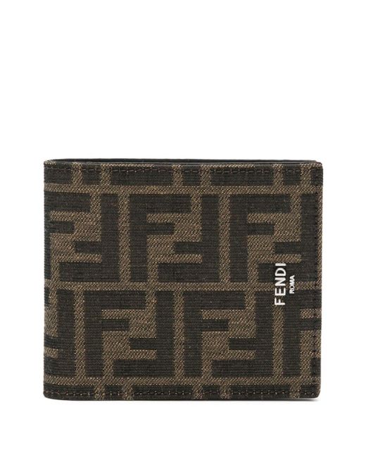 Fendi FF-jacquard leather wallet
