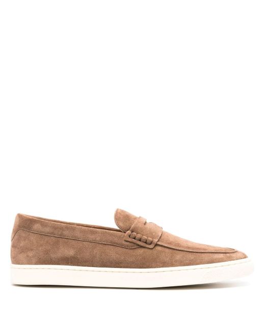 Brunello Cucinelli penny-slot suede loafers