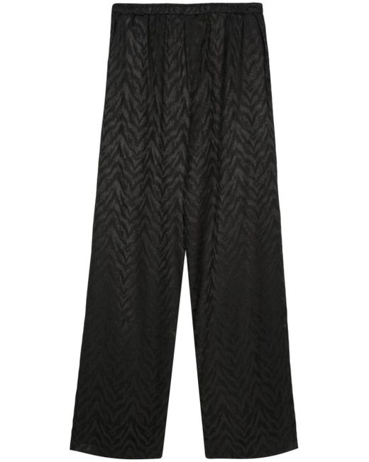 Family First patterned-jacquard straight-leg trousers