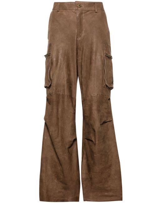 Salvatore Santoro straight-leg leather cargo trousers