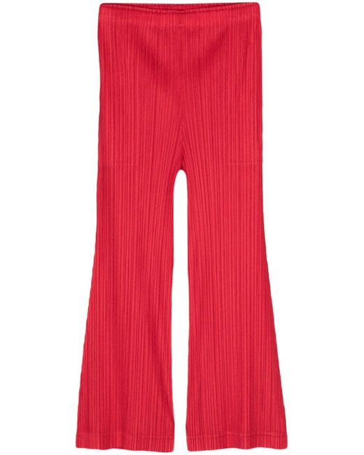 Pleats Please By Issey Miyake pleated cropped straight-leg trousers