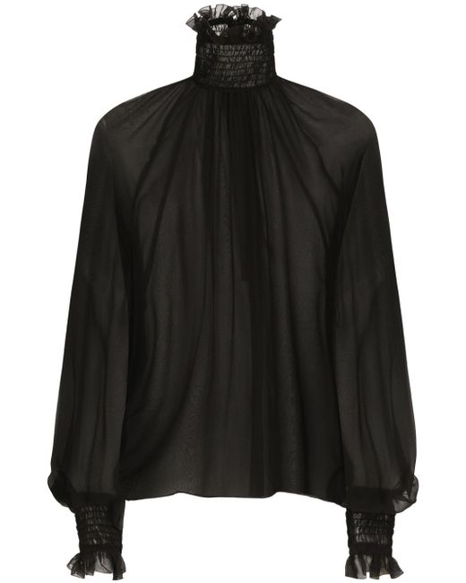 Dolce & Gabbana high-neck sheer blouse