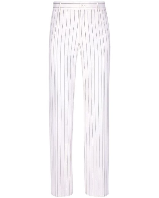 Dolce & Gabbana straight-leg striped wool trousers