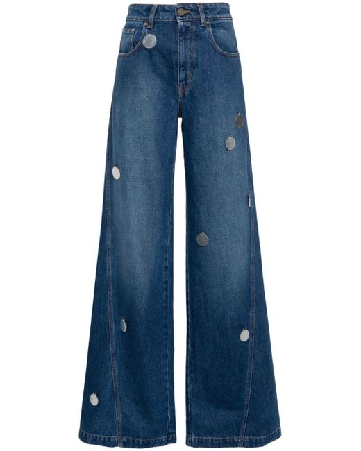 David Koma Plexi Mirror wide-leg jeans