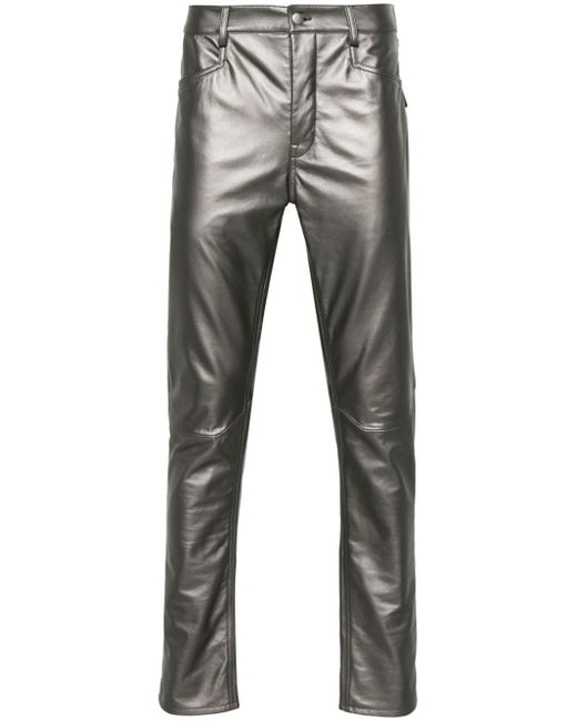 Rick Owens leather tapered trousers