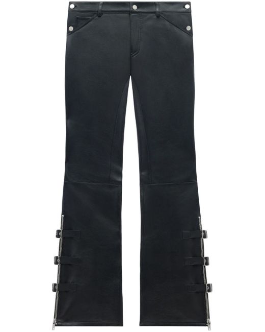 Courrèges buckle-detailed flared leather trousers