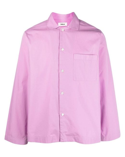 Tekla organic cotton pajama shirt