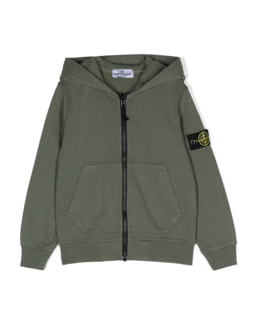 Stone Island Junior Compass-patch hooded jacket