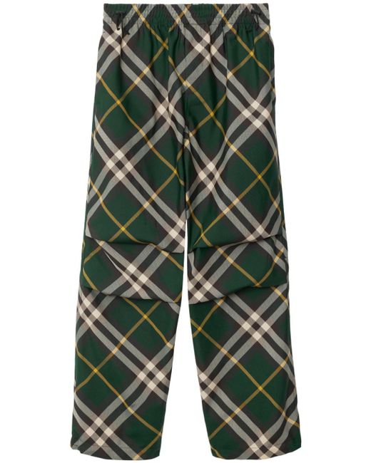 Burberry wide-leg checked trousers