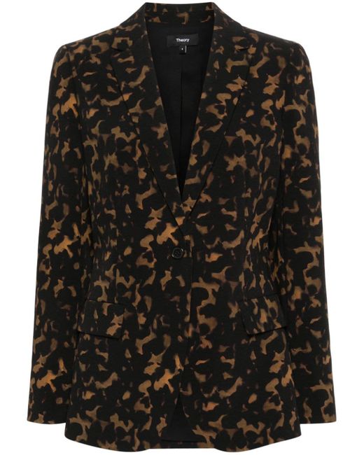 Theory watercolour single-breasted blazer
