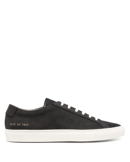 Common Projects logo-print leather sneakers