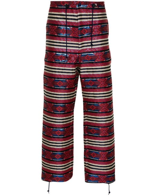 Needles patterned-jacquard straight-leg trousers