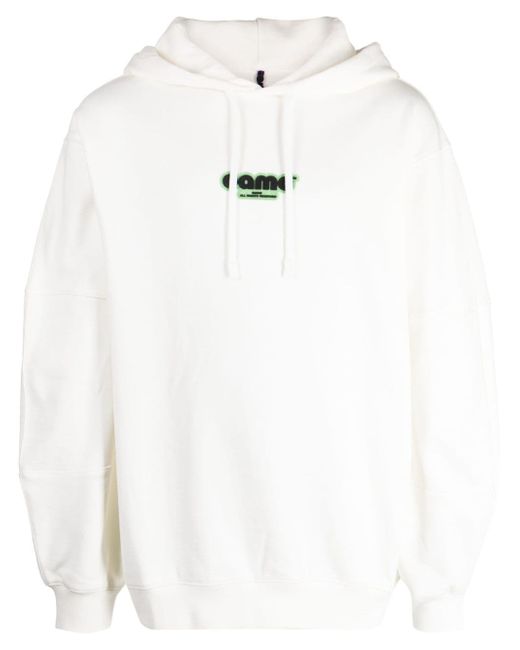 Oamc logo-patch cotton hoodie