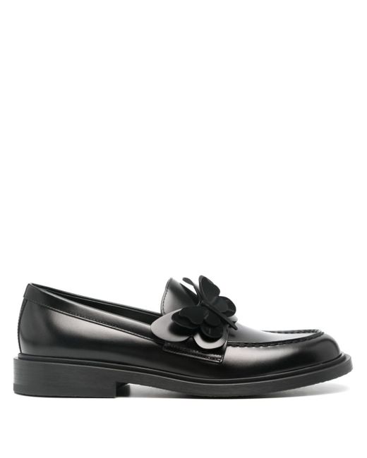 Valentino Garavani butterfly-appliqué leather loafers