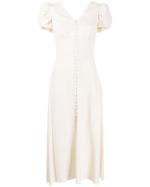 Saloni button-up mid-length dress