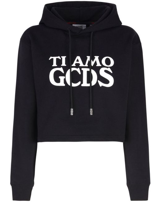 Gcds Ti Amo cropped hoodie