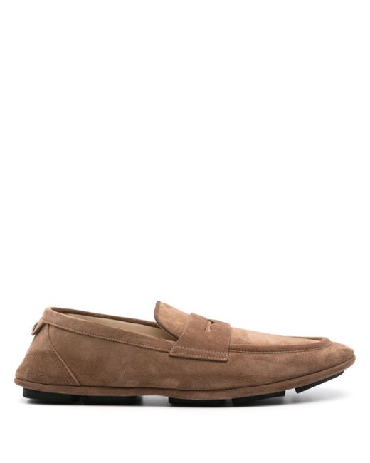 Dolce & Gabbana logo-plaque suede loafers