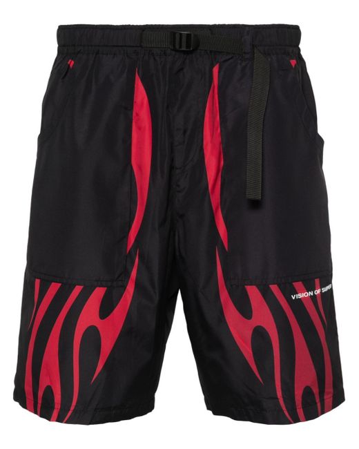 Vision Of Super flame-print cargo shorts