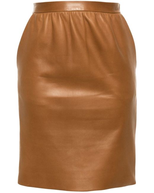 Saint Laurent leather pencil skirt