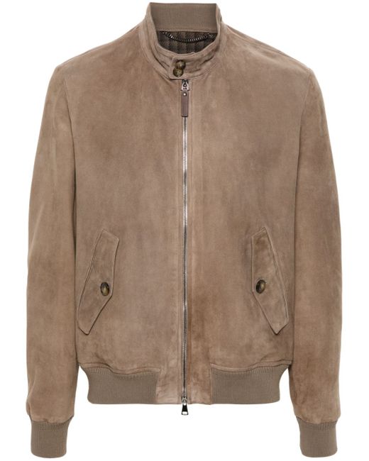 Canali suede bomber jacket