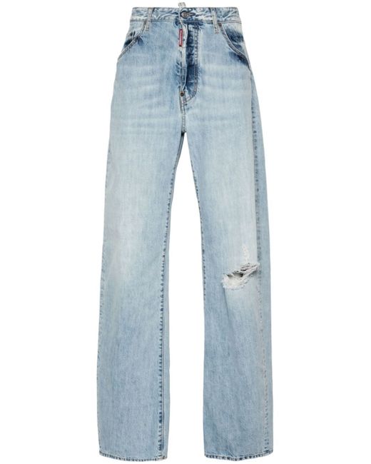 Dsquared2 ripped wide-leg jeans