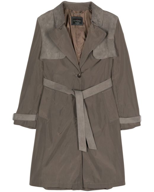 Suprema contrast-panel trench coat