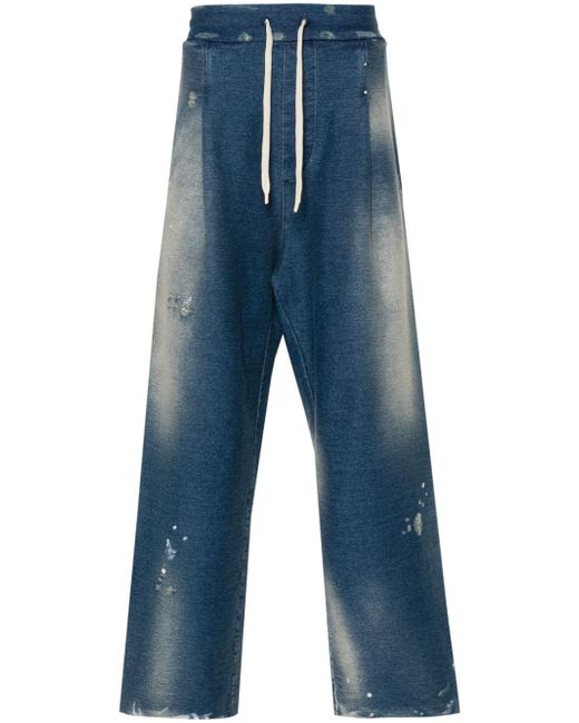 A Paper Kid washed denim effect loose-fit trousers