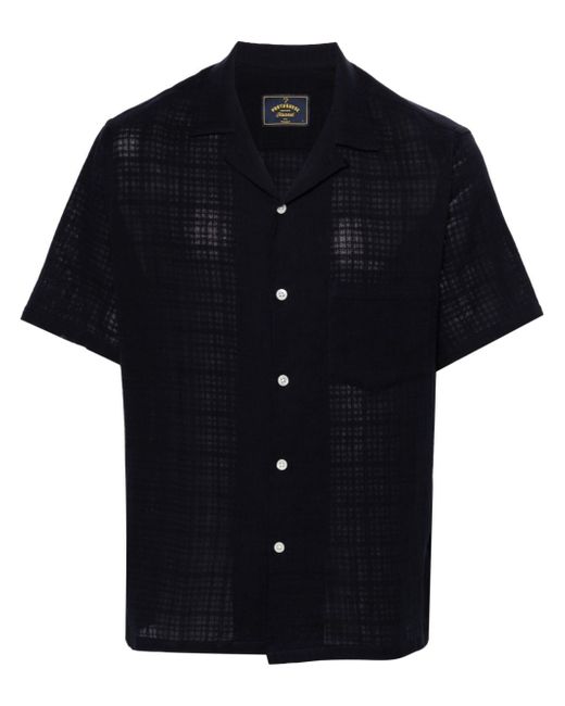 Portuguese Flannel textured-finish camp-collar shirt