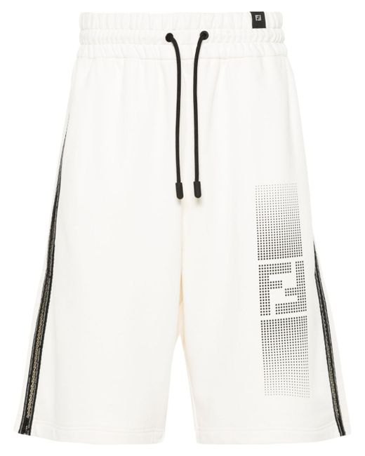 Fendi side-stripe track shorts