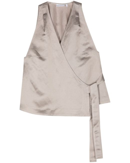 Calvin Klein wrap-design sleeveless top