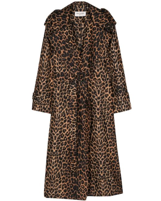 Saint Laurent leopard-print trench coat