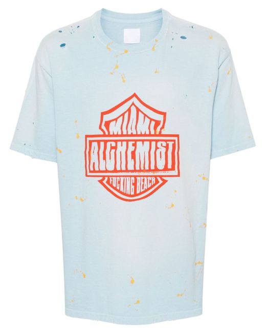 Alchemist logo-print distressed T-shirt